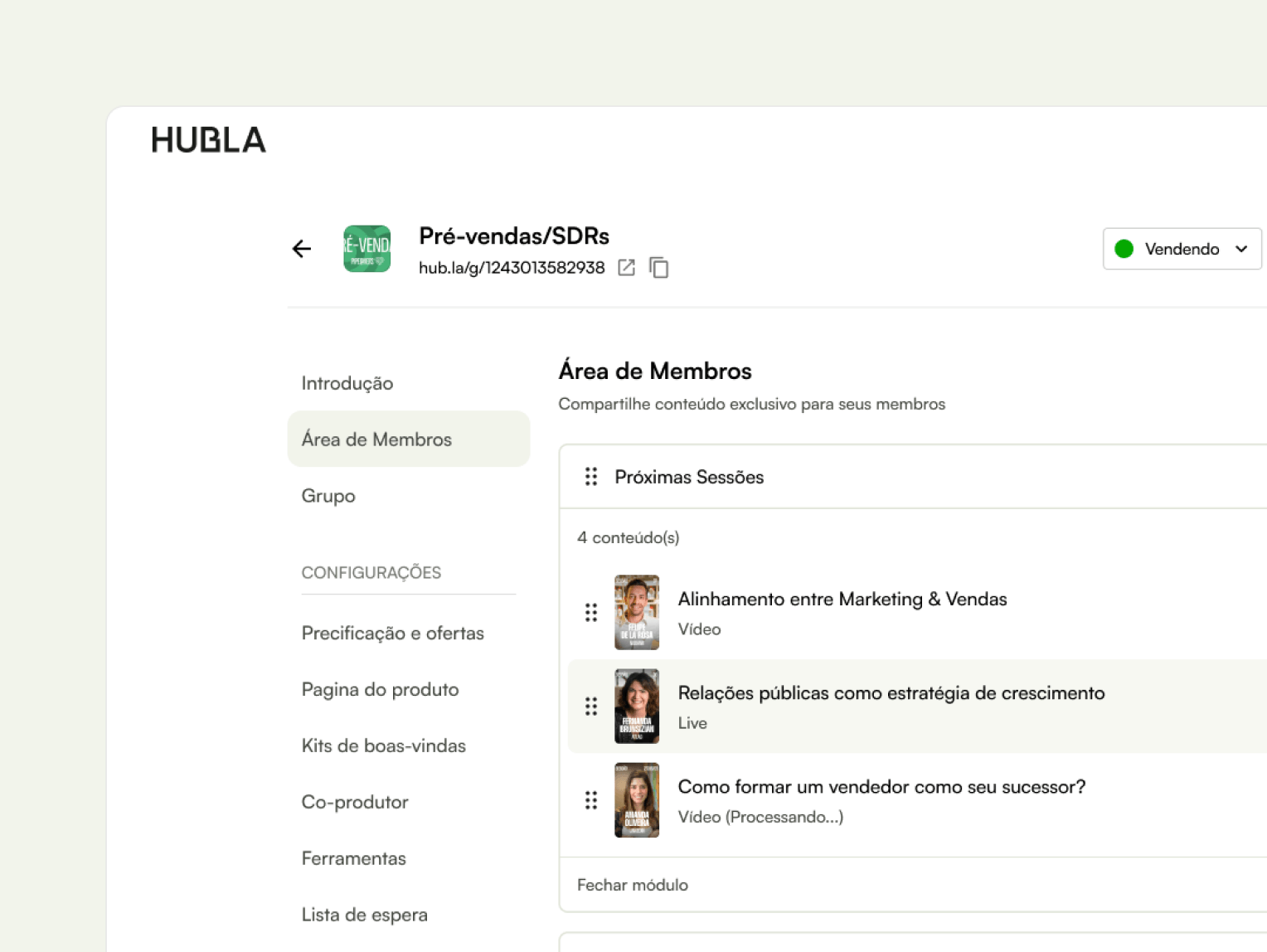 Hubla — Members area