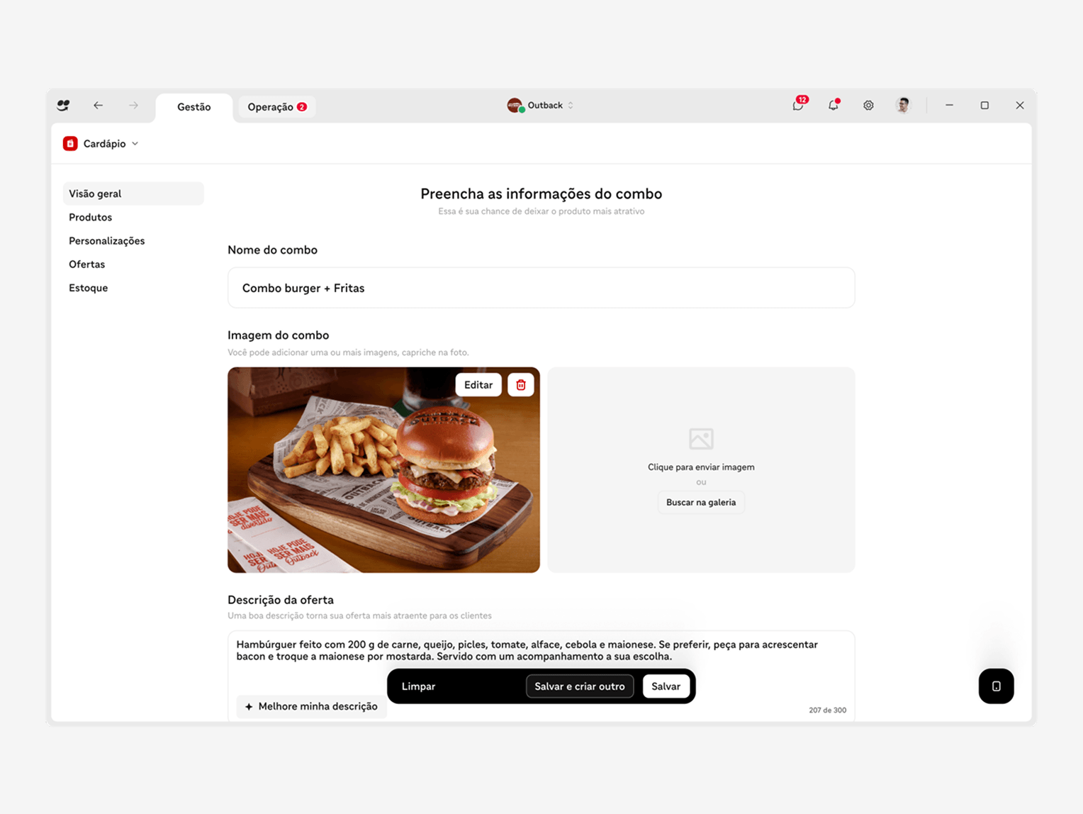 iFood — Menu