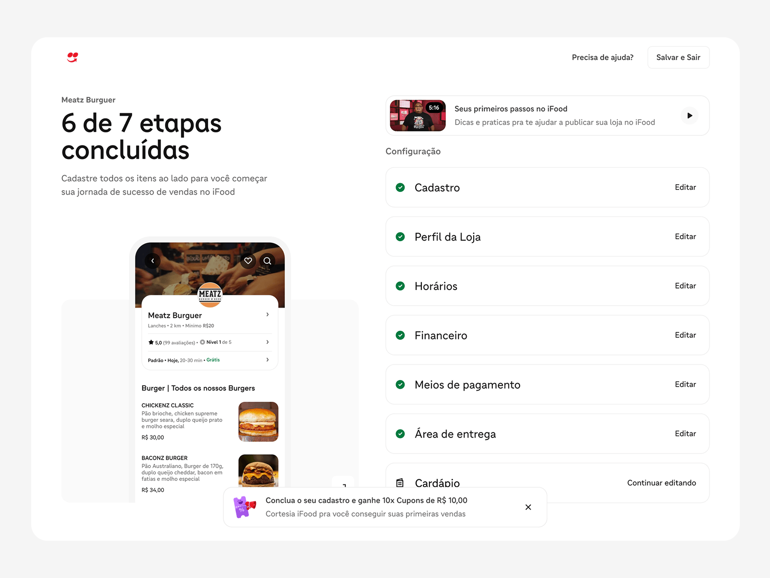 iFood — Onboarding